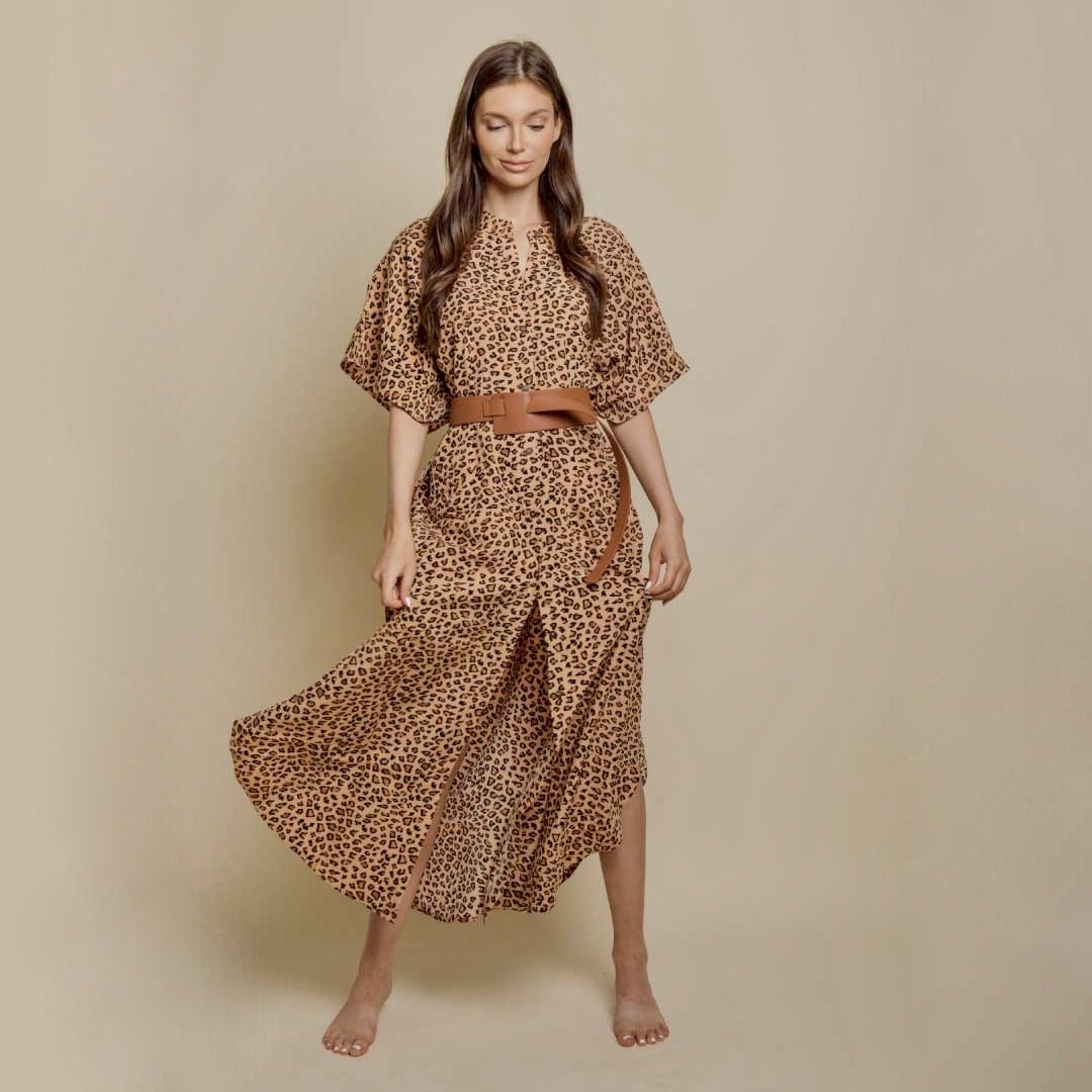 Cheetah Print Wide Dress Flowy Animal Print Summer Dress RadioActive Threads Cheetah Print Wide Dress Flowy Animal Print Summer Dress RadioActive Threads