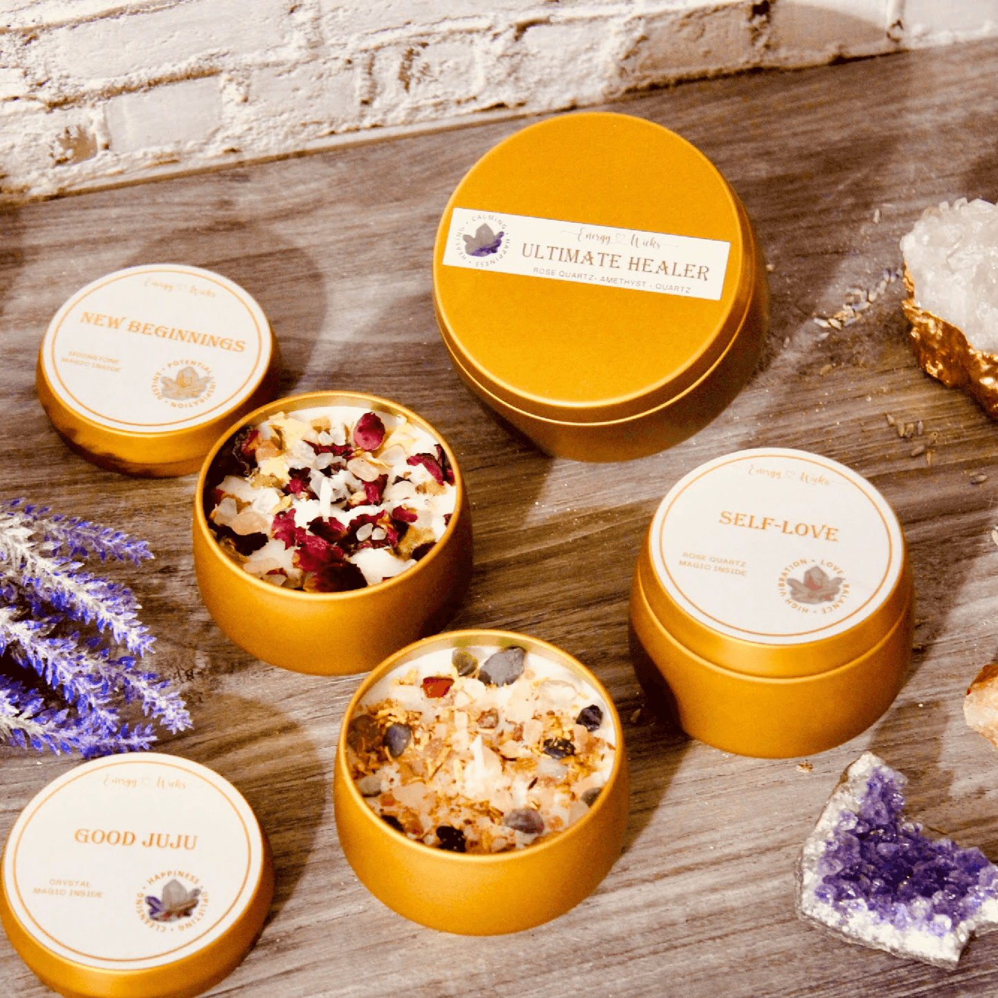 Self-Love Crystal Candle – Nurture Confidence & Positive Energy