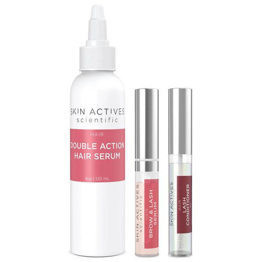 Double Action Hair Serum w/ Brow & Lash Serum and Enhancing Conditioner Set