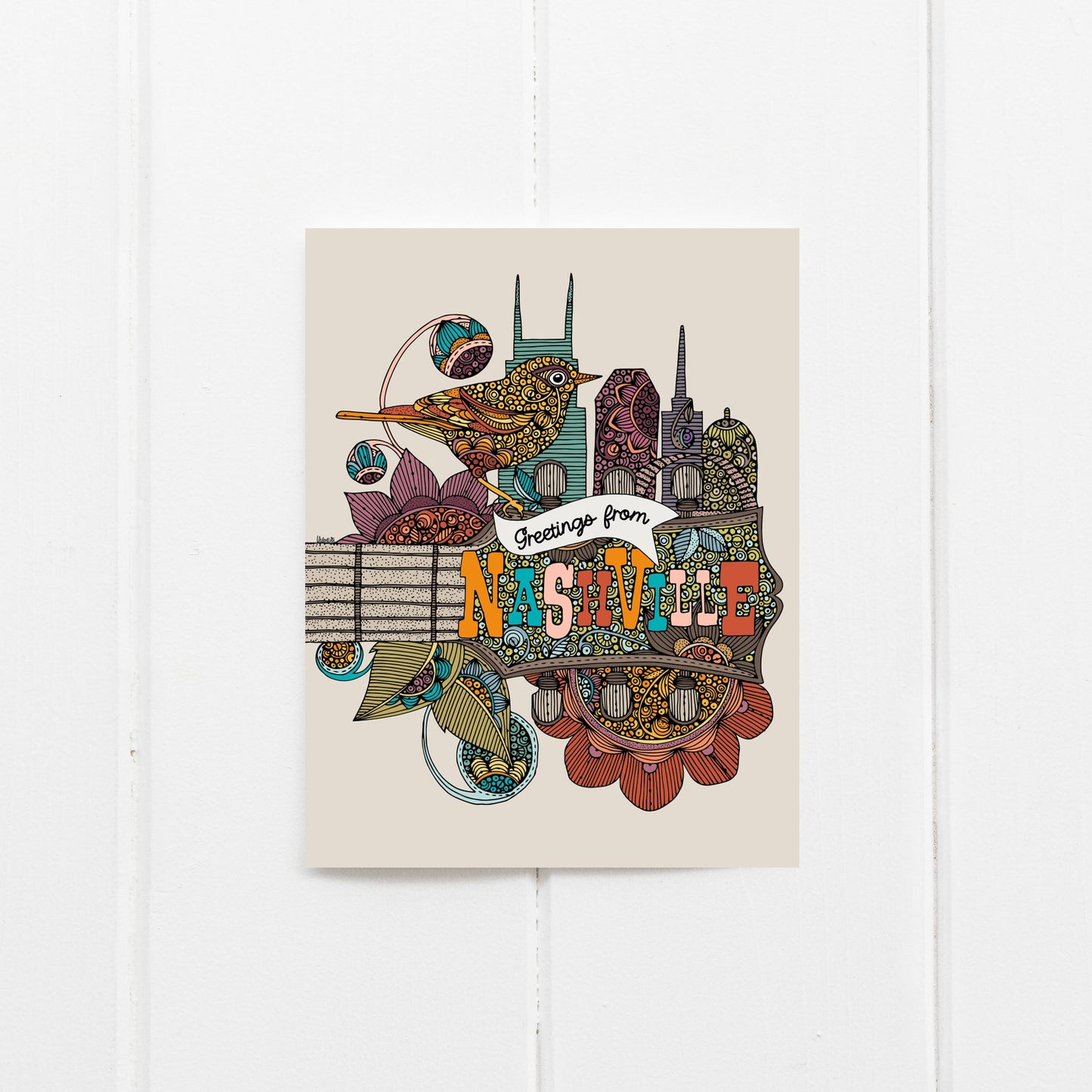 Greetings from Nashville Postcard-Style Greeting Card – Music City Vibes