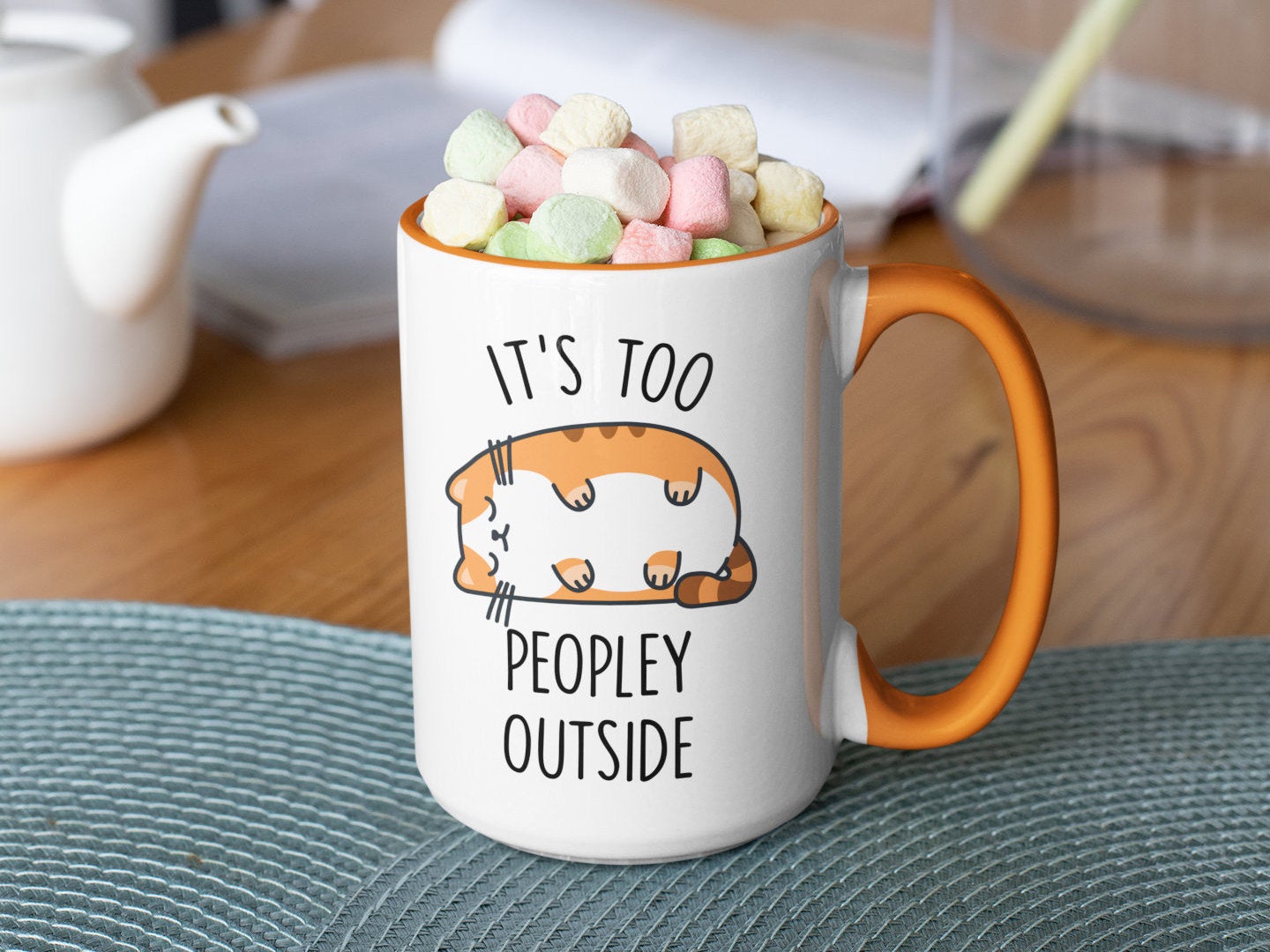 Funny “It’s Too Peopley Outside” Coffee Mug – Introvert Humor Gift