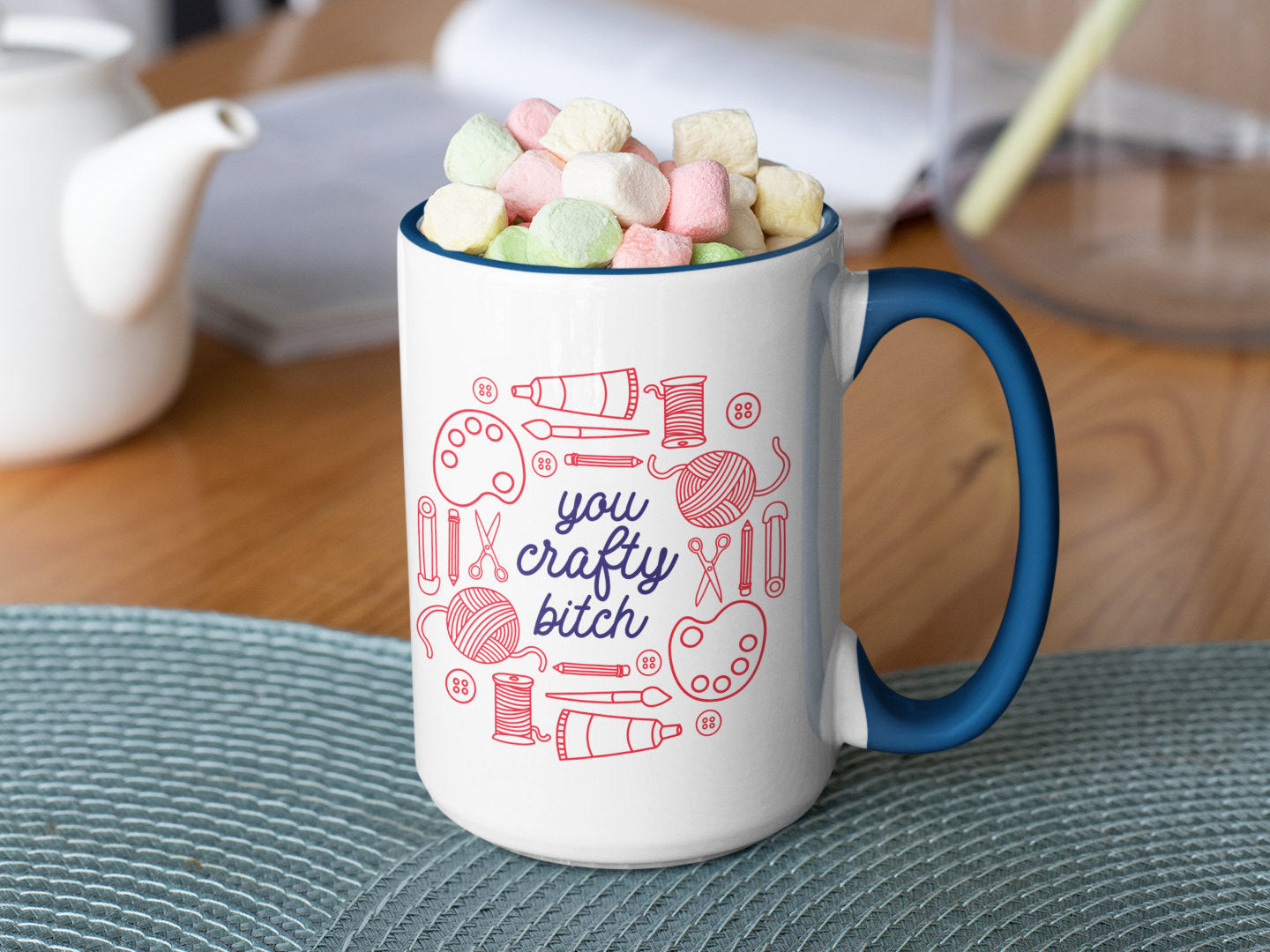 Funny “You Crafty Bitch” Coffee Mug – Humorous DIY Gift for Crafters