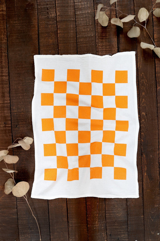 Tennessee Orange Checker Tea Towel by Jubilee Trading Company