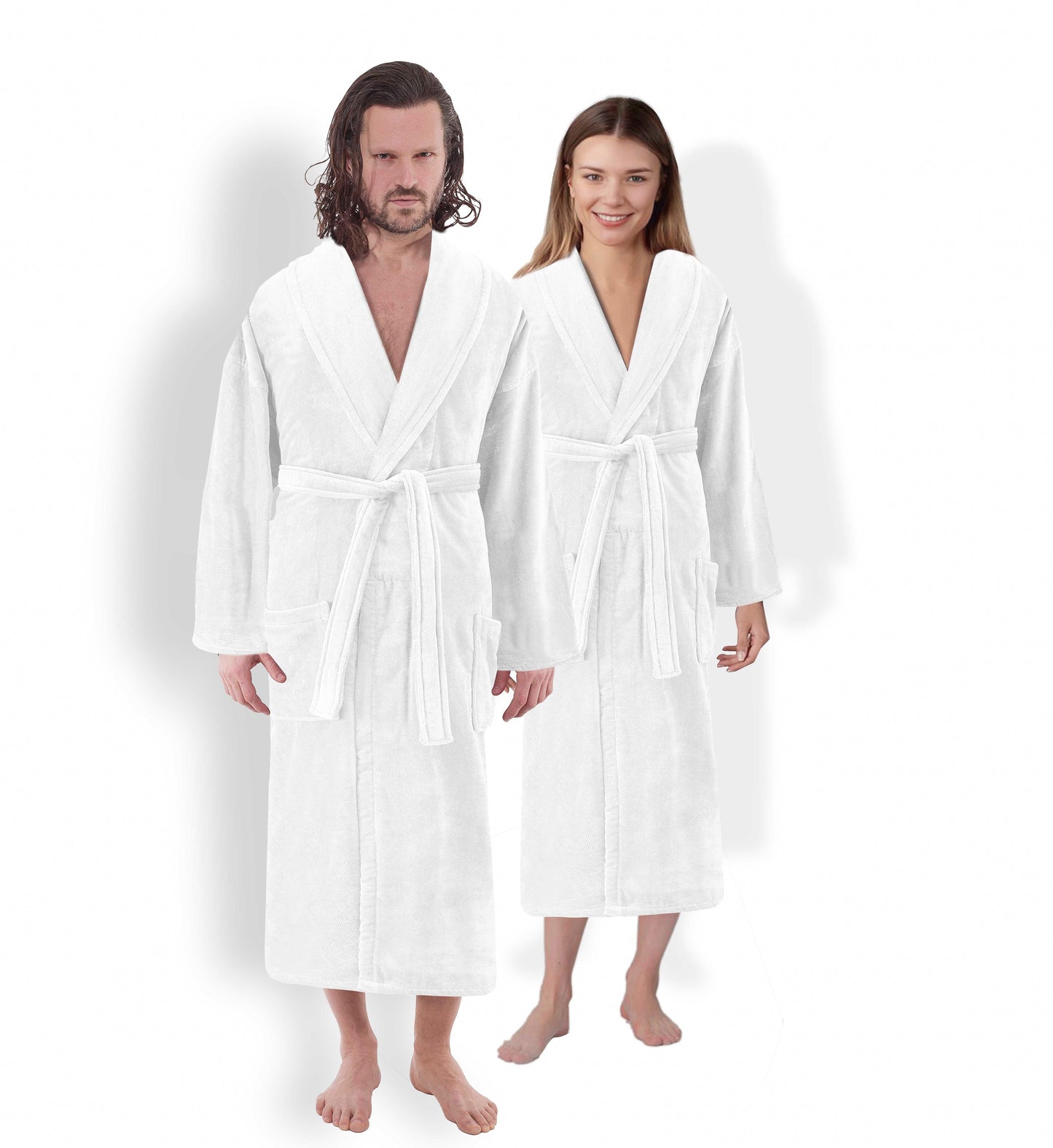 Unisex Luxury Plush Velour Cotton Bathrobe – Premium Soft & Cozy