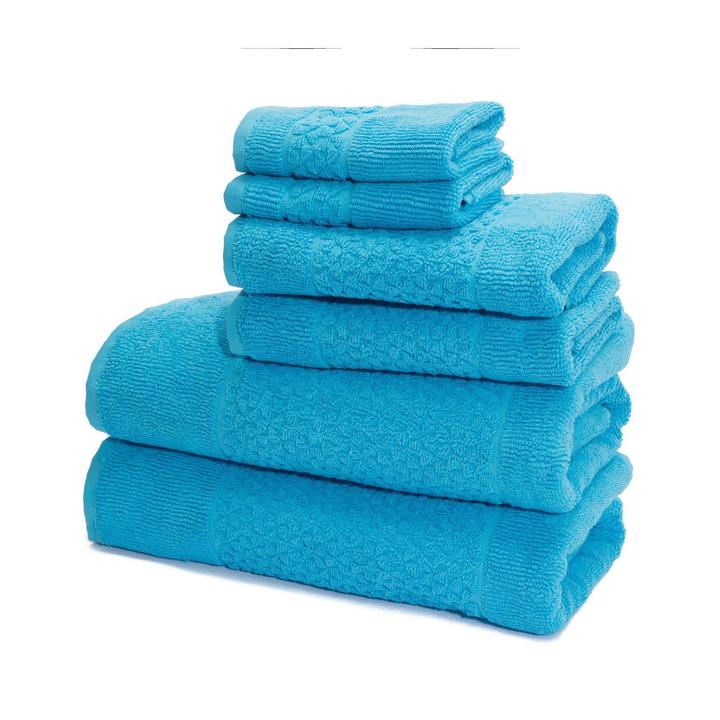 Mei-Tal Turkish Cotton Jacquard 6-Piece Towel Set – Soft & Stylish