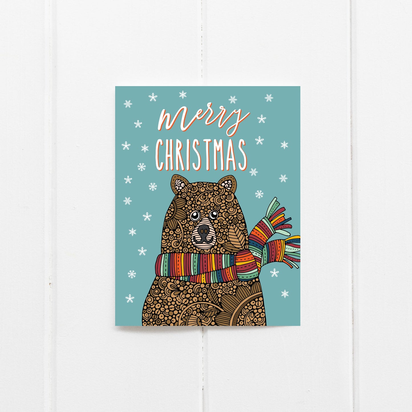 Merry Christmas Bear Greeting Card – Festive Holiday Wishes