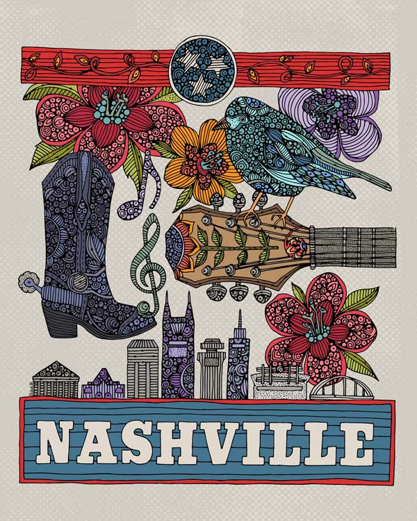 Nashville Cityscape Poster – Modern Urban Wall Art