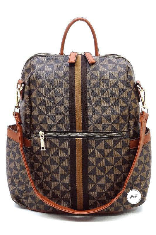 PM Monogram Striped Convertible Backpack