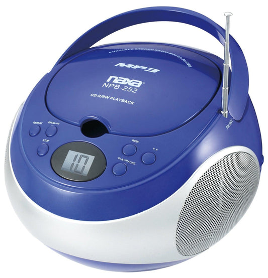 Portable MP3/CD Player with AM/FM Stereo Radio Blue