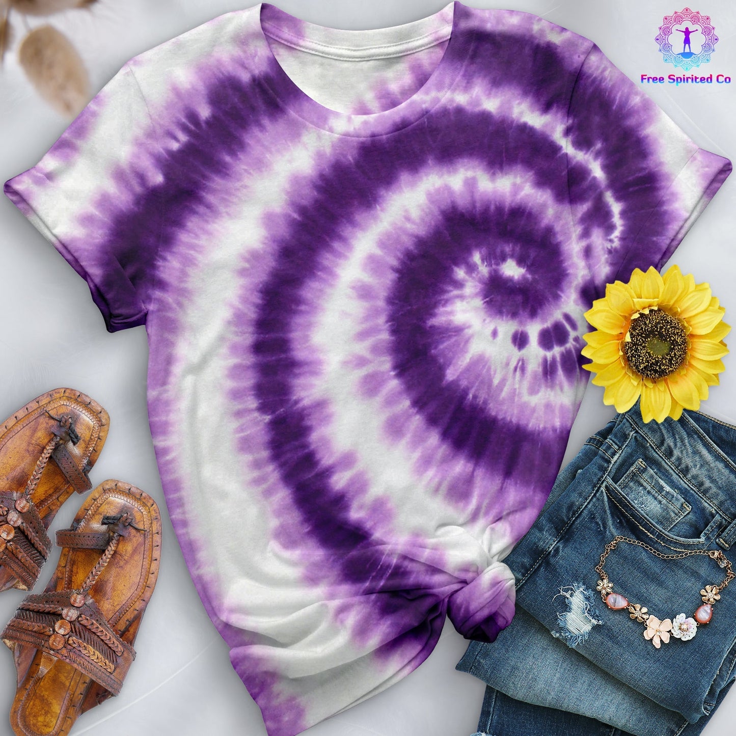 Swirl Purple Premium Hand-Dyed Comfort Shirt by Free Spirited