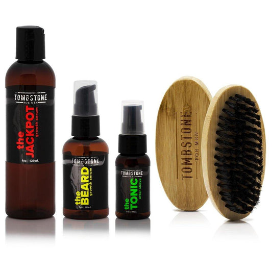 The Ultimate KGF Hair & Beard Growth Serum Set w/ The Tonic After Shave & The Beard Brus