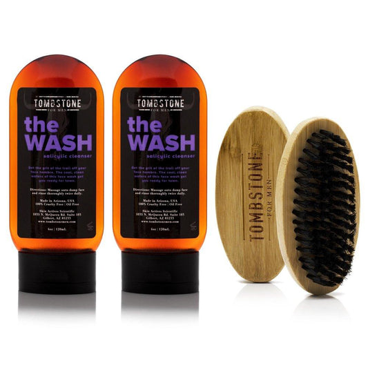 The Wash Vegan Oil-Free Salicylic Cleanser 2-Pack & The Beard Brush Set