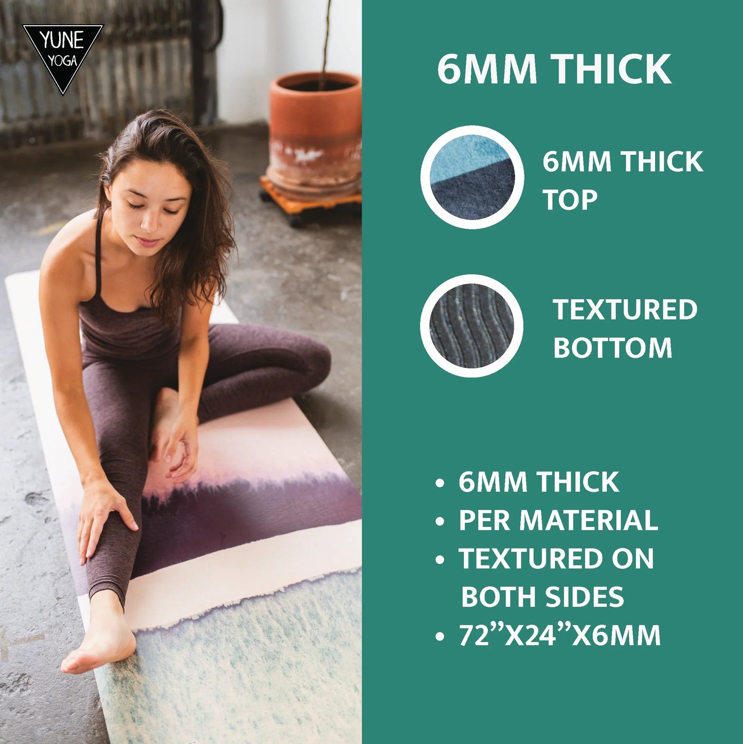Red Rocks Morning Dew Yoga Mat – 6mm Eco-Friendly, Non-Slip & Lightweight | Yune Yoga