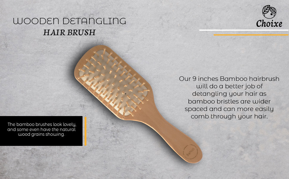 Natural Wooden Detangling Hair Brush by Choixe