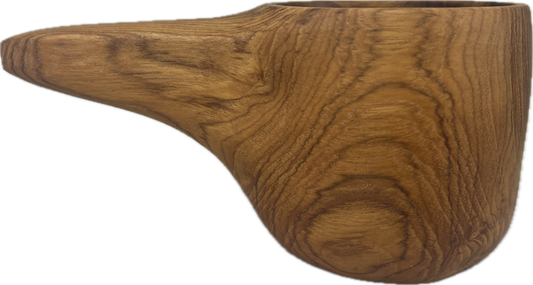 Teak Kuksa Coffee & Tea Mug with hanging hole