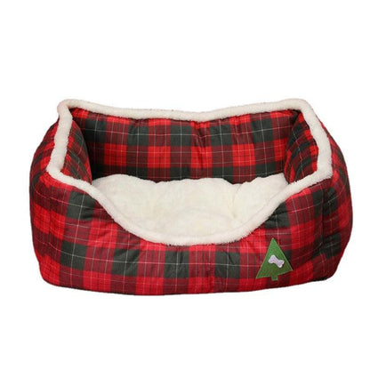 Luxury Festive Pet Haven - Cozy Christmas Sofa Bed For Dogs And Cats by Dog Hugs Cat