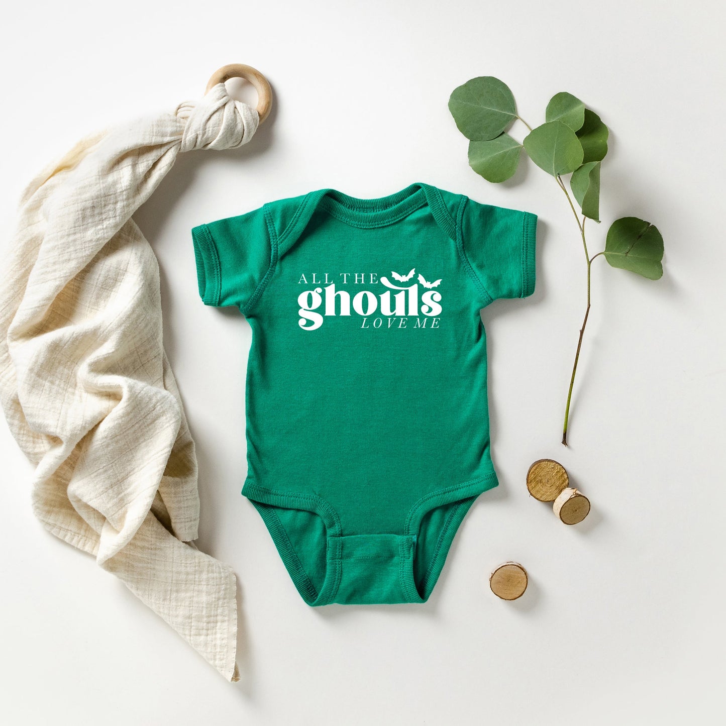 All The Ghouls Love Me | Baby Graphic Short Sleeve Onesie by The Juniper Shop