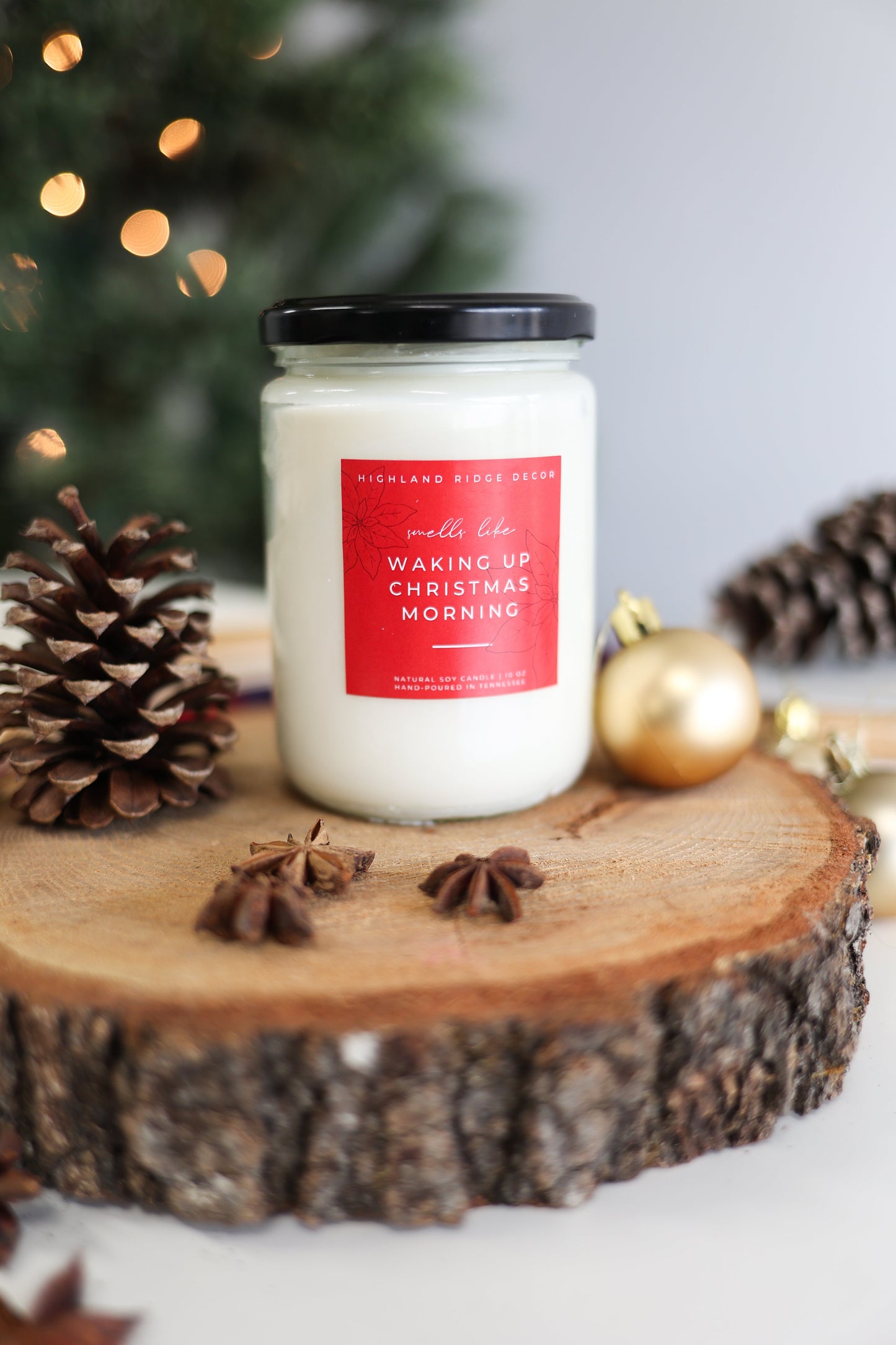 "Waking Up Christmas Morning" Hand-Poured Soy Candle - Warm Gingerbread by Jubilee Trading Company