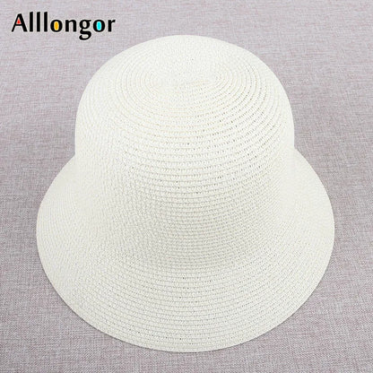 Foldable Sun Hats Women New 2024 Summer Sun Visor Protection Straw Hats Panama Beach Bucket Cap Sombreros De Mujer Sunhats