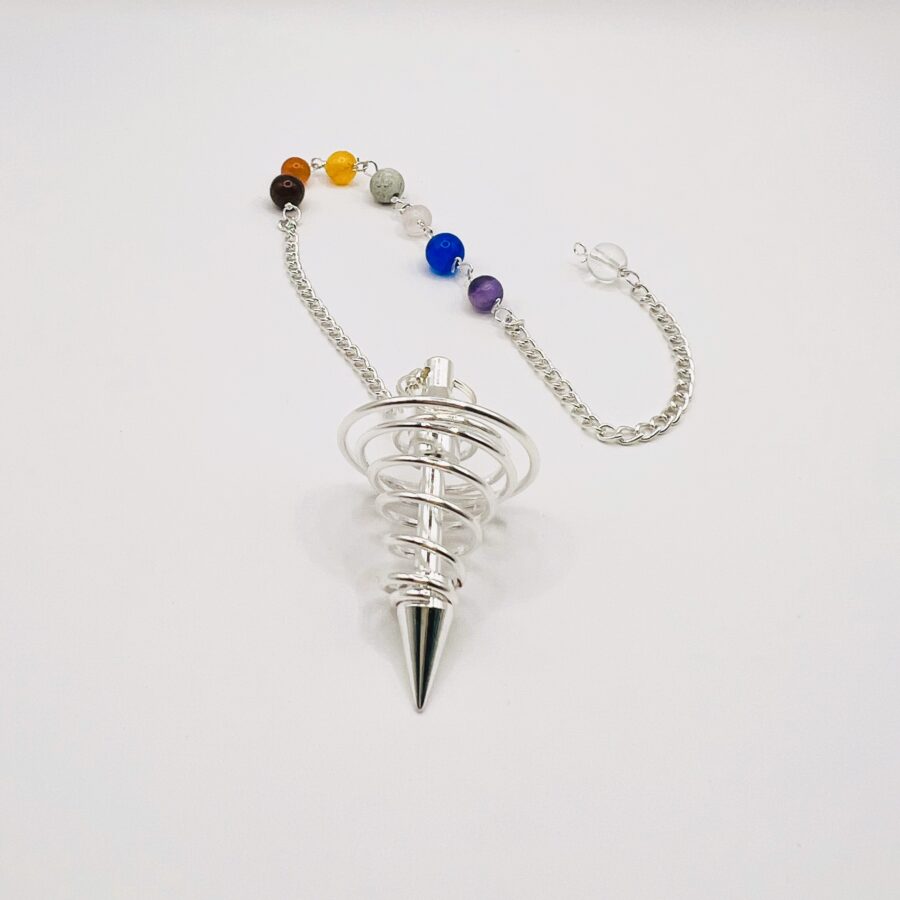 Silver Spiral Chakra Chain Pendulum by Peacefful Intentions