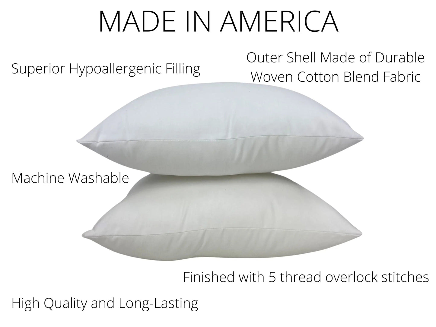 10"x16" Hypoallergenic Polyester Pillow Insert