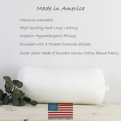 10x30" Bolster Hypoallergenic Polyester Fill Pillow Insert