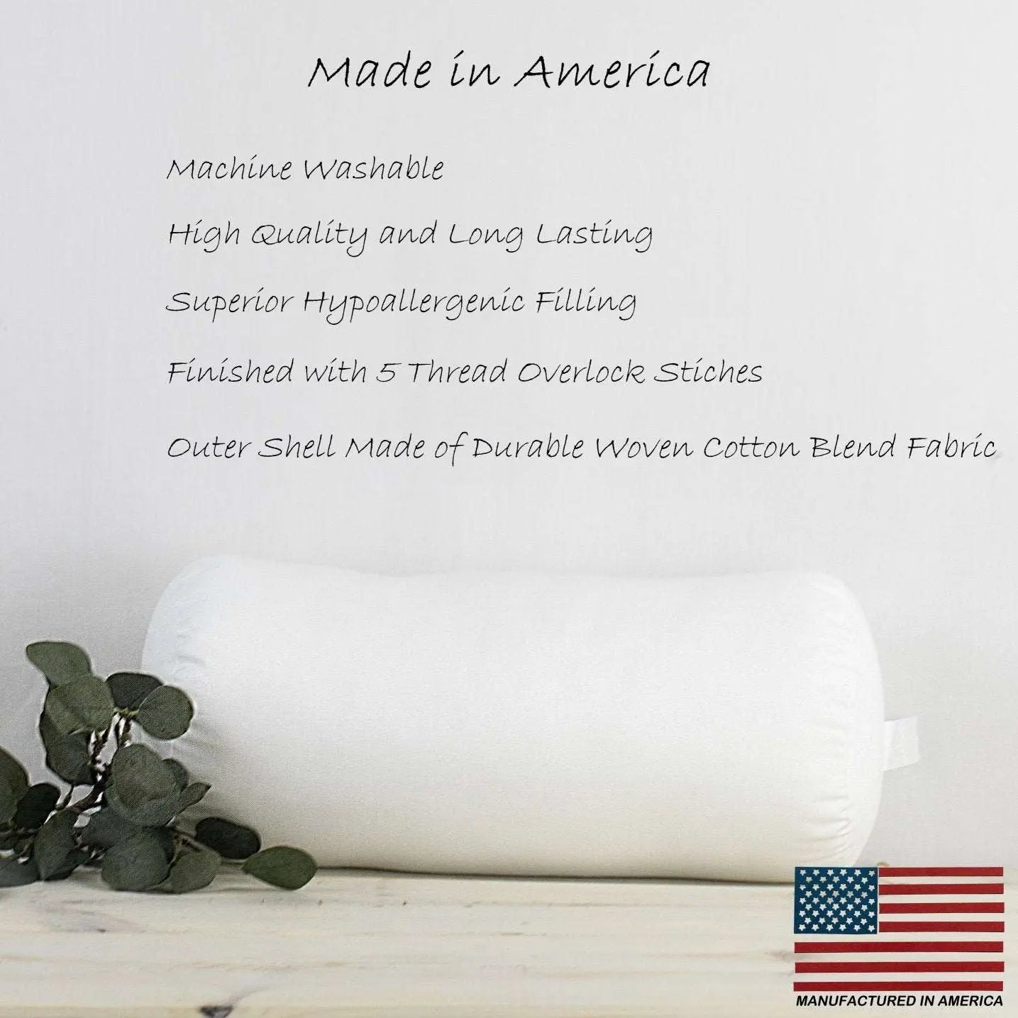 10x48 Bolster Down Alternative Hypoallergenic Pillow Insert