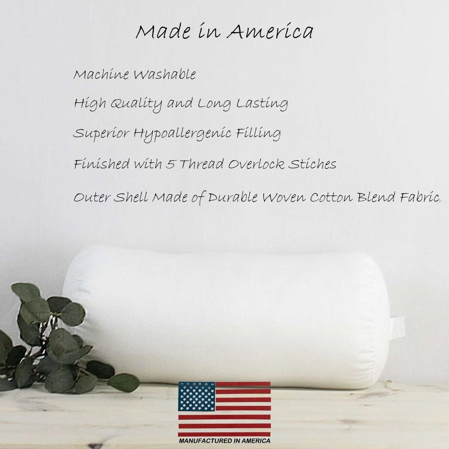 10x48 Bolster Insert Hypoallergenic Polyester Fill