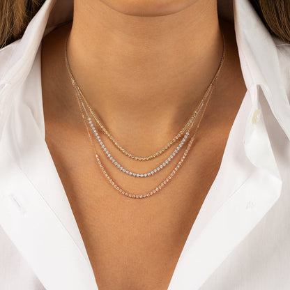 Diamond Thin Half Tennis Necklace 14K by By Adina Eden