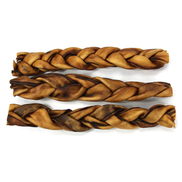 Braided Collagen Stick Dog Treats 6" Thick 25 Pack