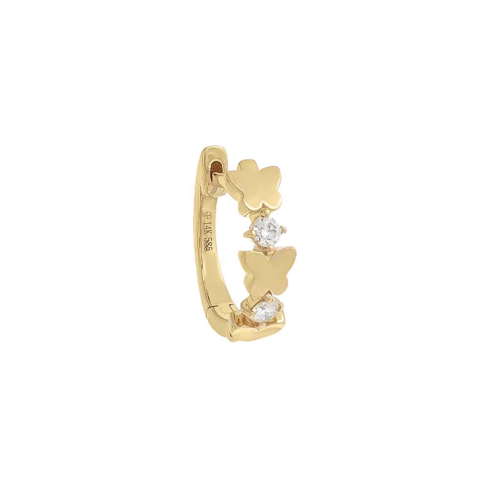 Kids Diamond Butterfly Huggie Earring 14K by By Adina Eden
