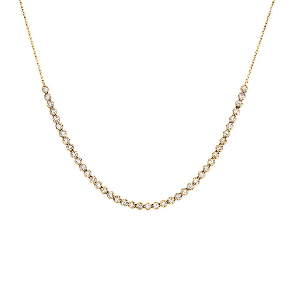 Diamond Thin Half Tennis Necklace 14K by By Adina Eden