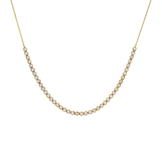 Diamond Thin Half Tennis Necklace 14K by By Adina Eden