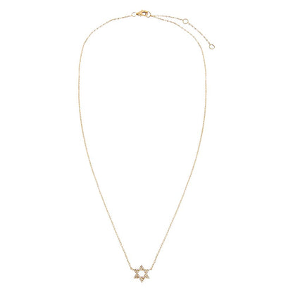 Diamond Pavé Star Of David Necklace 14K by By Adina Eden