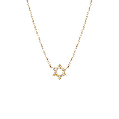 Diamond Pavé Star Of David Necklace 14K by By Adina Eden