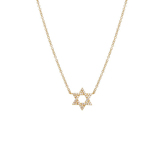 Diamond Pavé Star Of David Necklace 14K by By Adina Eden