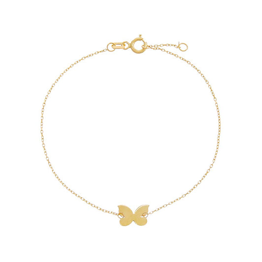 Solid Mini Butterfly Bracelet 14K by By Adina Eden