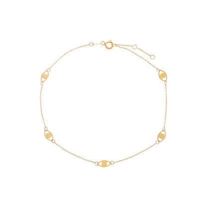 Solid Multi Evil Eye Anklet 14K by By Adina Eden