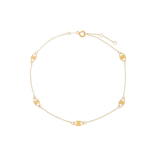 Solid Multi Evil Eye Anklet 14K by By Adina Eden