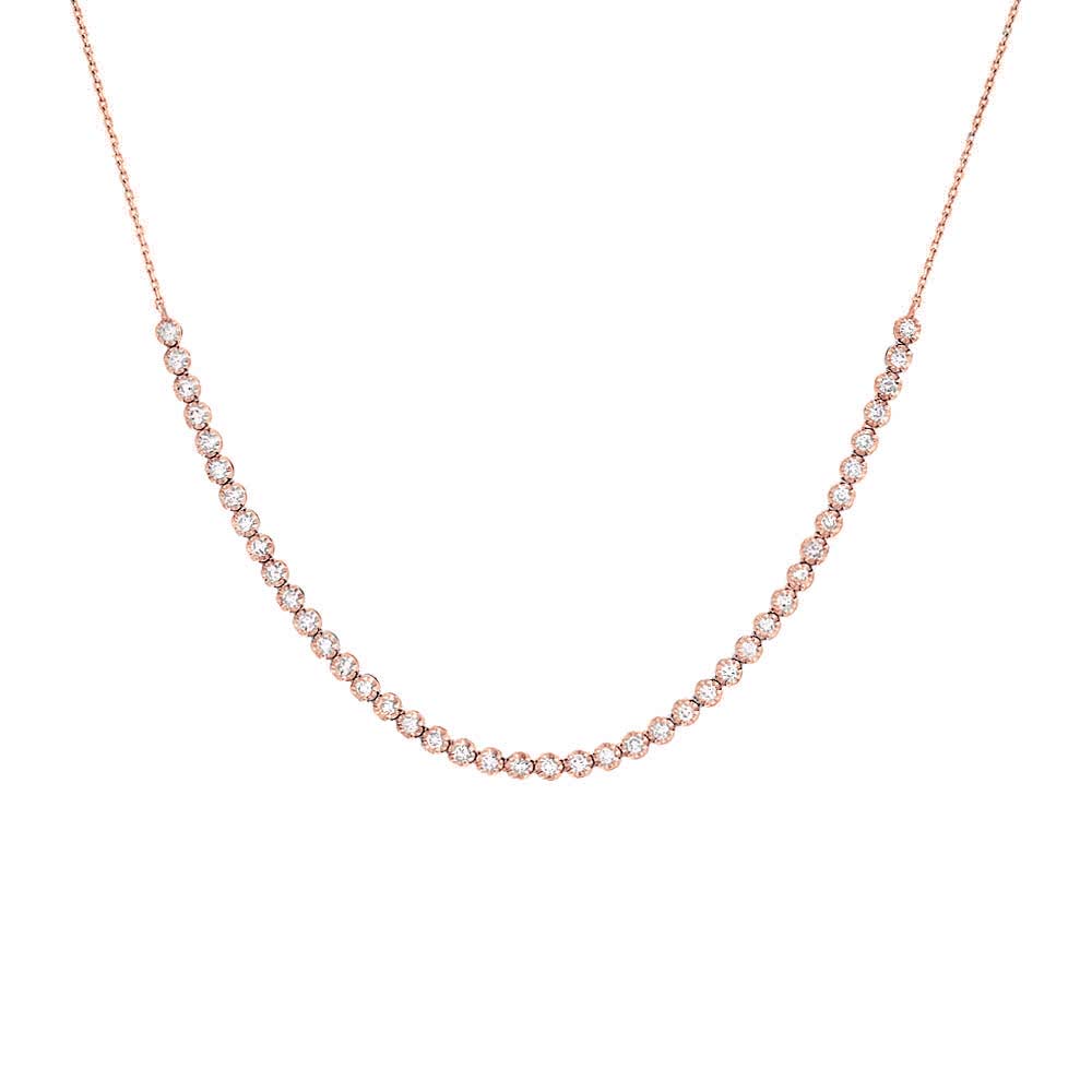 Diamond Thin Half Tennis Necklace 14K by By Adina Eden