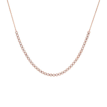 Diamond Thin Half Tennis Necklace 14K by By Adina Eden