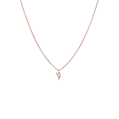 Diamond Pave Hebrew Initial Necklace 14K by By Adina Eden