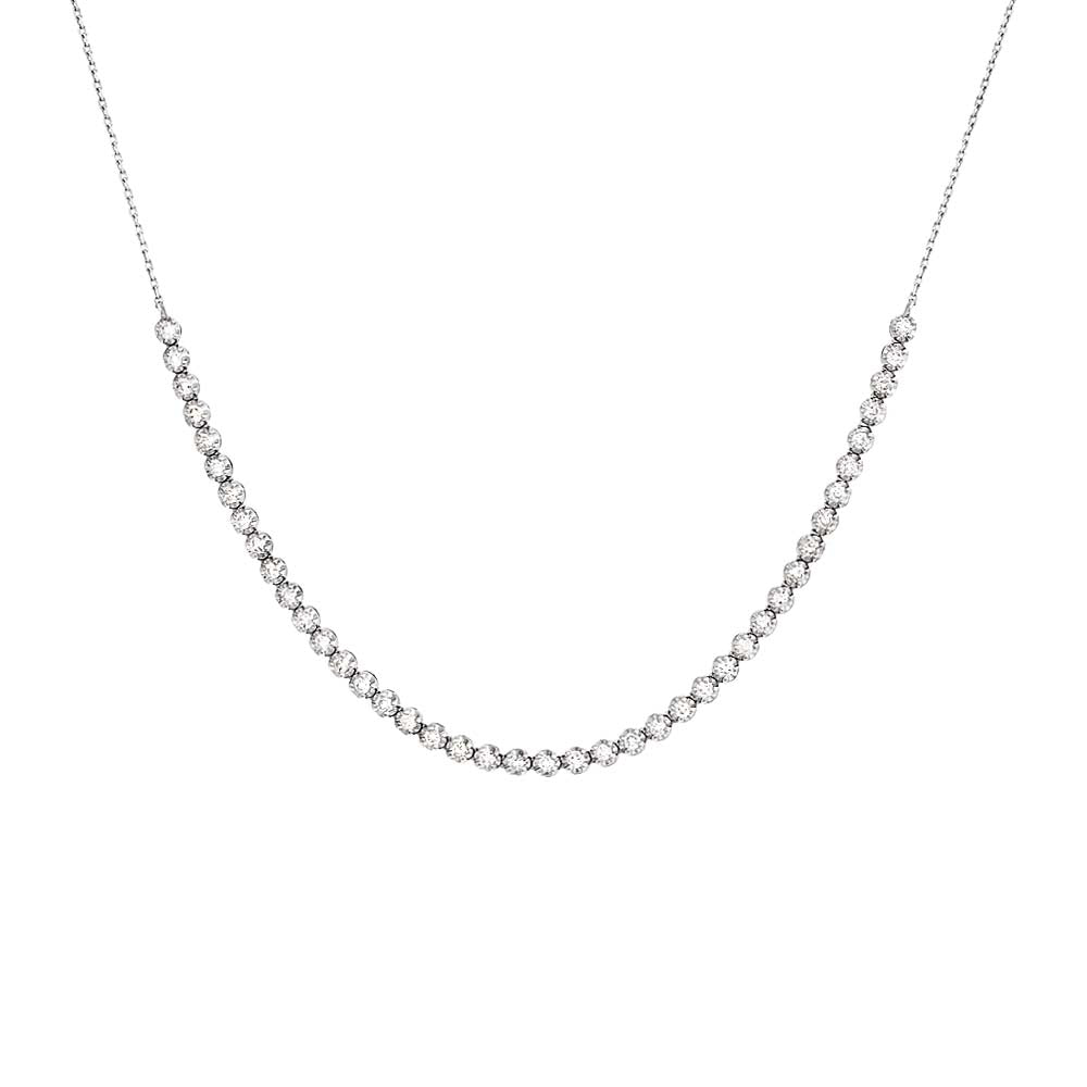 Diamond Thin Half Tennis Necklace 14K by By Adina Eden