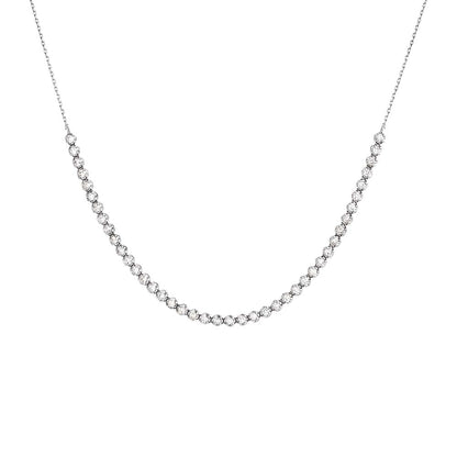 Diamond Thin Half Tennis Necklace 14K by By Adina Eden