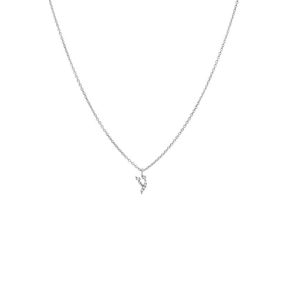 Diamond Pave Hebrew Initial Necklace 14K by By Adina Eden