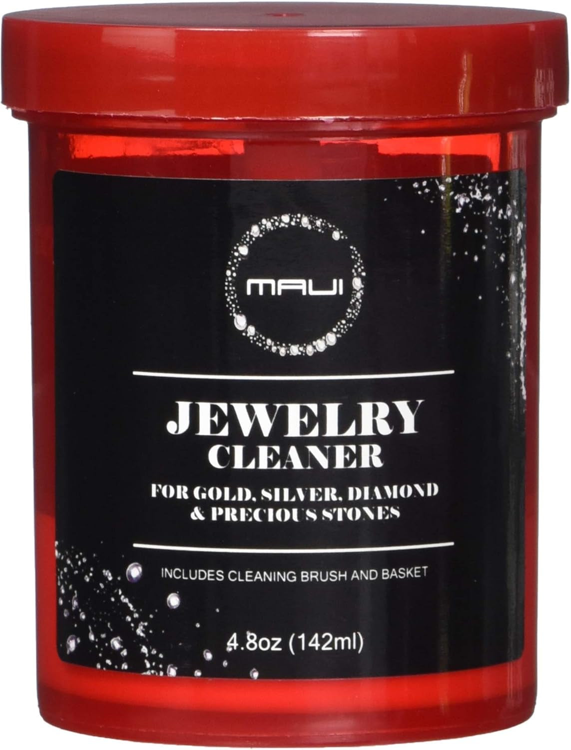 Liquid Jewelry Cleaner Solution for Gold, Silver, Diamond. Safety Solution Comes with a Basket and Brushes for Extra Cleaning. NOT Guaranteed to Work on All Jewelry