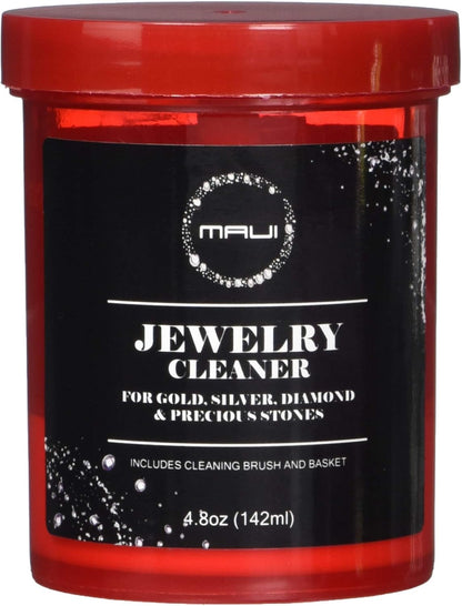 Liquid Jewelry Cleaner Solution for Gold, Silver, Diamond. Safety Solution Comes with a Basket and Brushes for Extra Cleaning. NOT Guaranteed to Work on All Jewelry