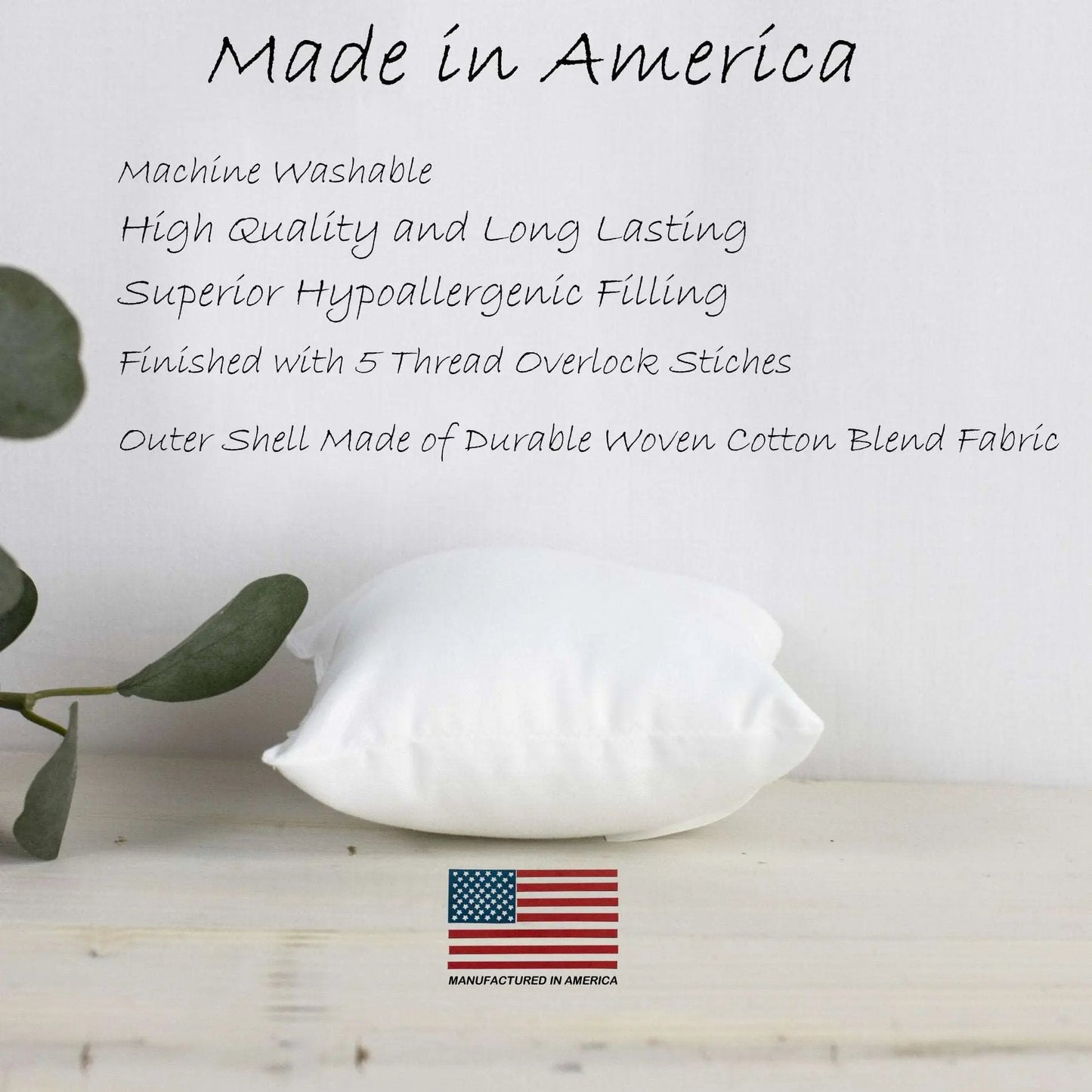 15x15 Hypoallergenic Polyester Pillow Insert