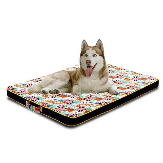 Luxury Printed Canvas Dog Bed - Thick And Comfortable Pet Mattress by Dog Hugs Cat