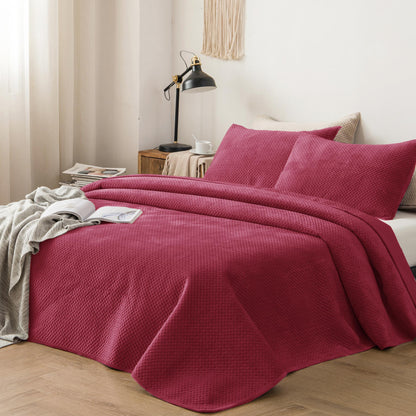 Kasentex Ultra Soft Plush Poly-Velvet Quilt Set, Queen, King, Room Decor, Graduation Gifts, Fathers Day Gift